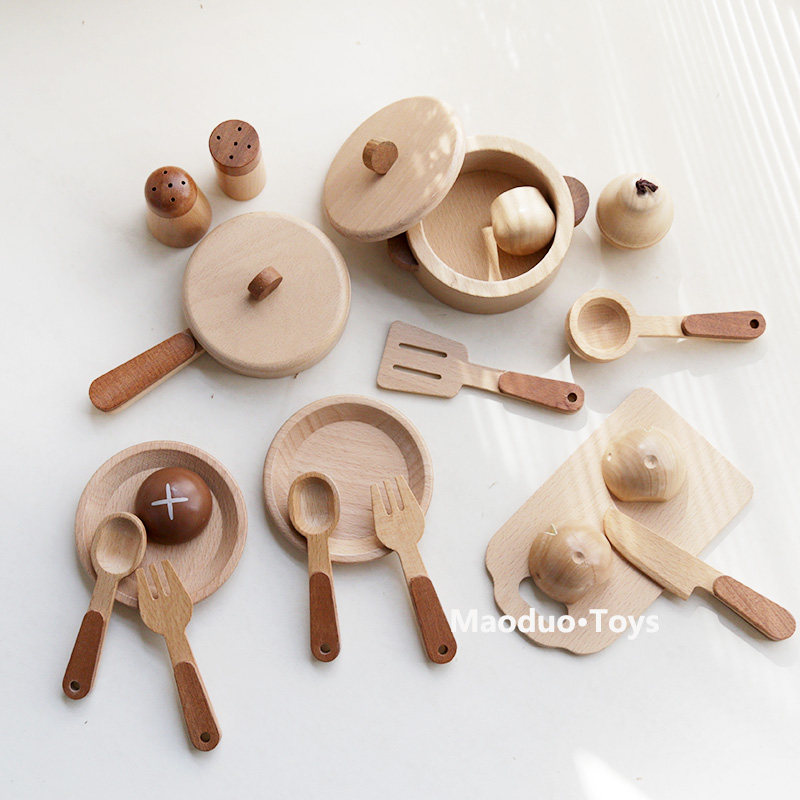 Kitchen Appliances And Utensils - Juego de cocina de madera de