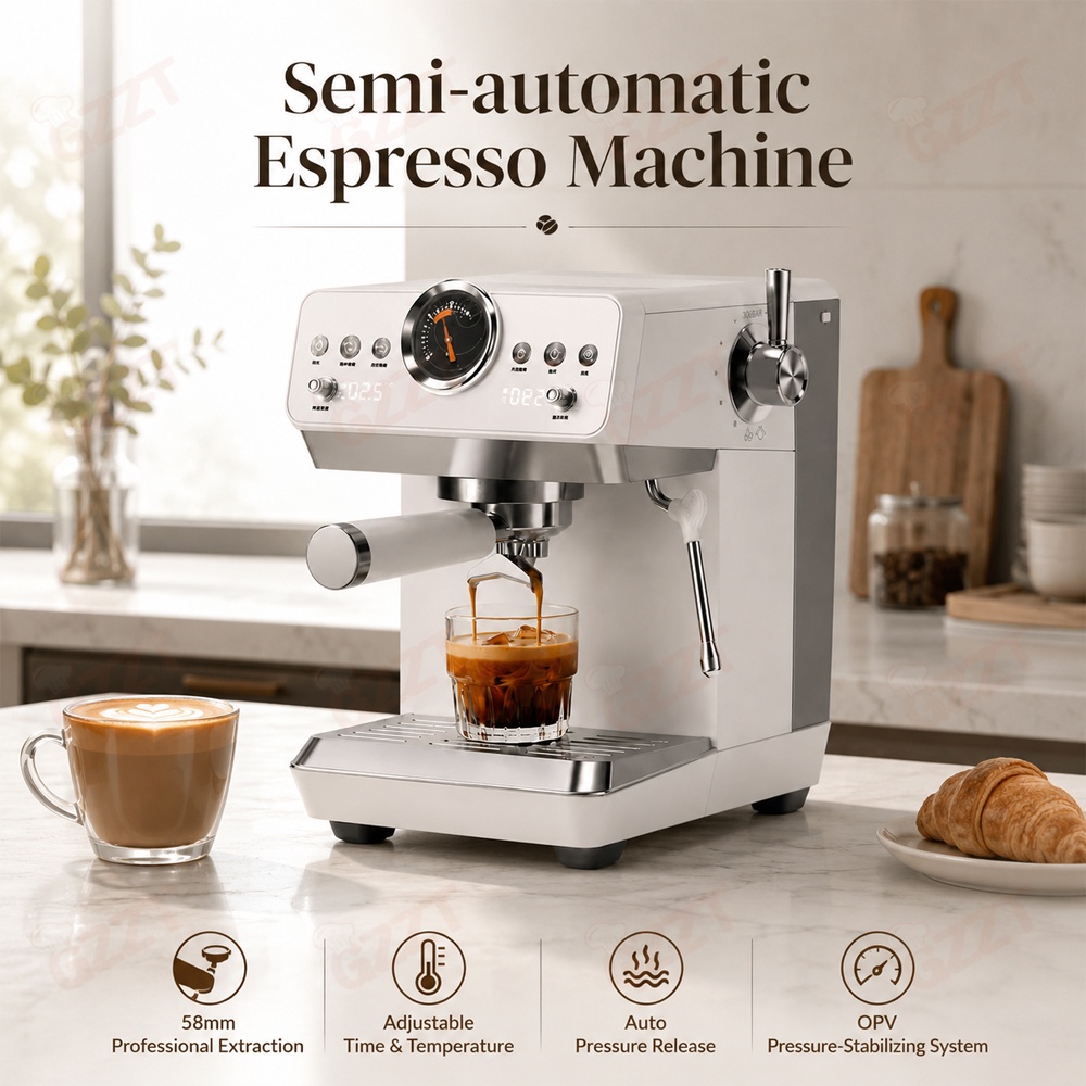 Cafetera Espresso Semiautomáti - Espresso Machine Semi Auto reseña y precio