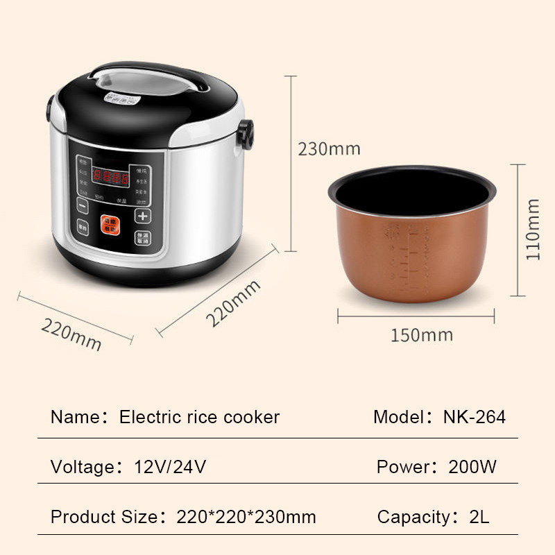 Mini olla arrocera de 12V y 24 - Rice Cooker 10 Cup reseña y precio